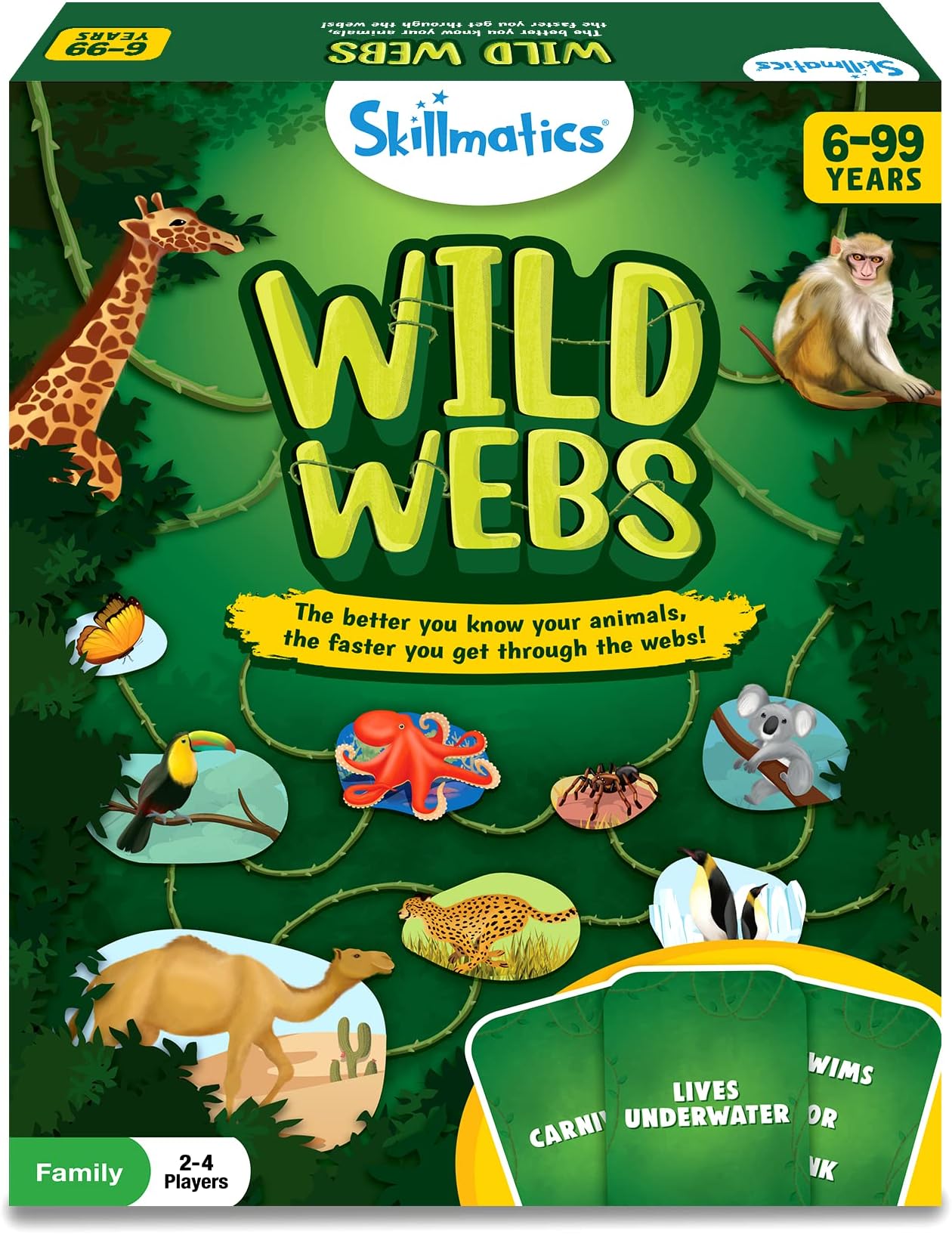 Skillmatics Board Game - Wild Webs, Animal Learning Game, Gifts, Family Friendly Games for Ages 6 and Up