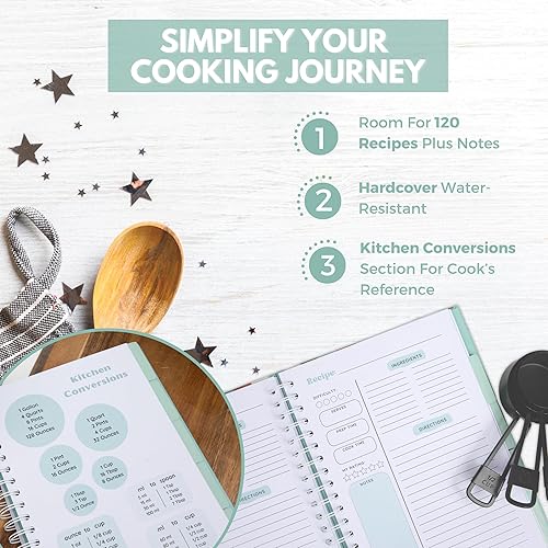 Miniatura 4 de Libro de recetas en blanco para escribir en tus propias recetas, libro de recetas familiar para escribir en tus propias recetas, diario de recetas