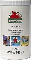 Apple Barrel White Acrylic Paint 32 oz Matte Finish - Versatile for Wood, Canvas, Crafts & DIY