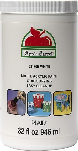 Apple Barrel Pintura acrílica blanca de 32 onzas líquidas (paquete de 1)