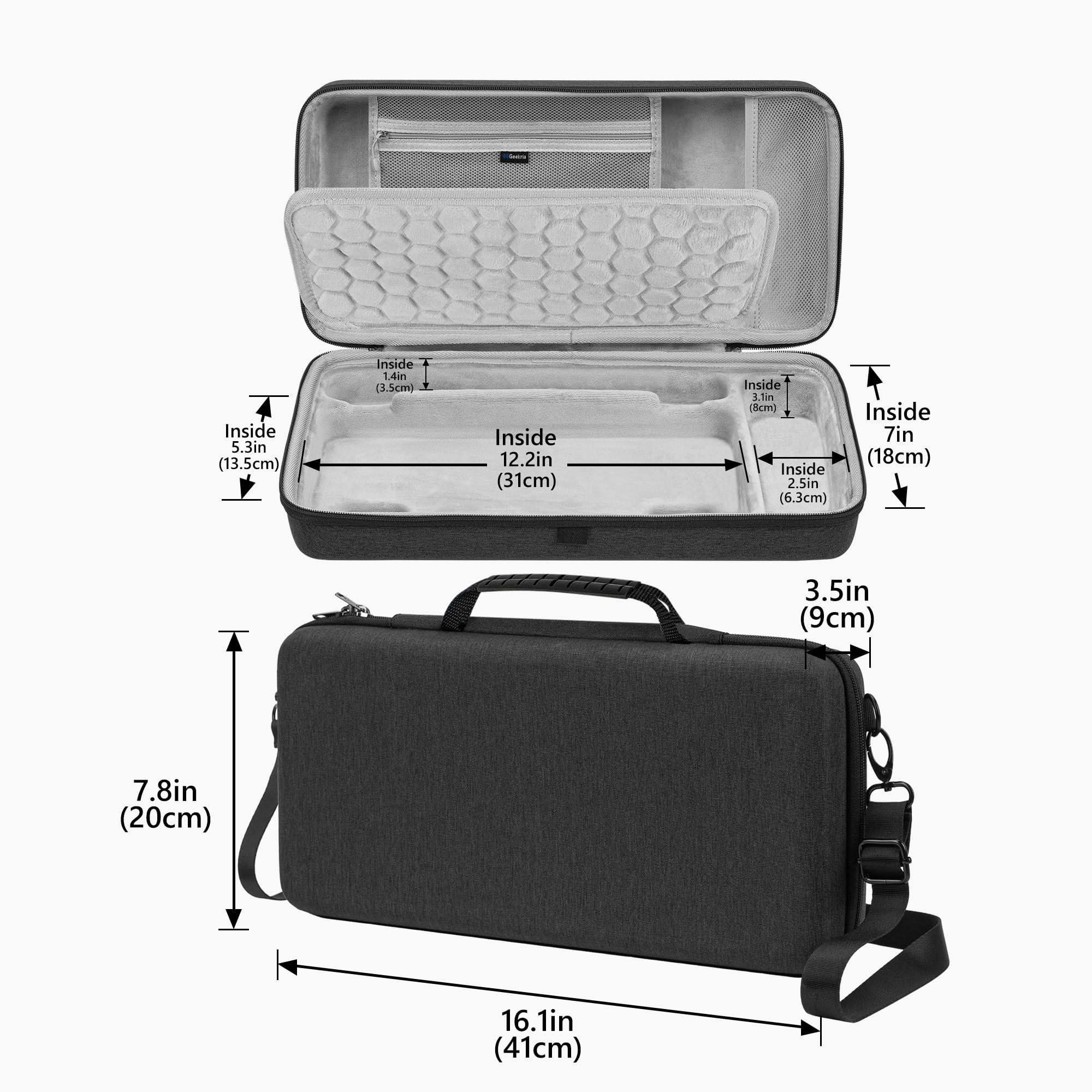 Custodia da trasporto per interfaccia audio Geekria, compatibile con RØDE RØDECaster Video, borsa da viaggio portatile con guscio rigido EVA (grigio scuro)