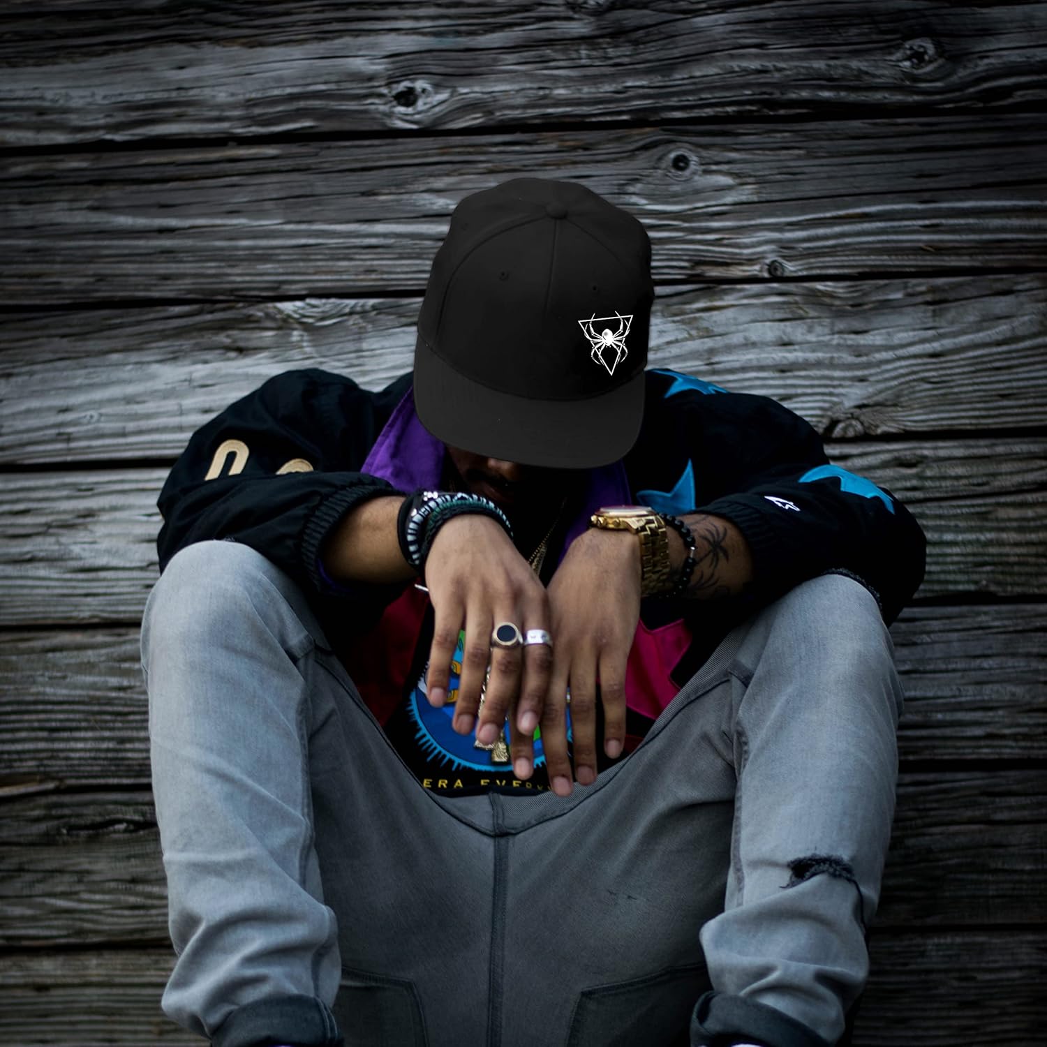 Horror Skull Hat Snapback Hat for Men Women Black Adjustable Classic Adult Baseball Cap Flat Bill Hip Hop Cap - Image 5