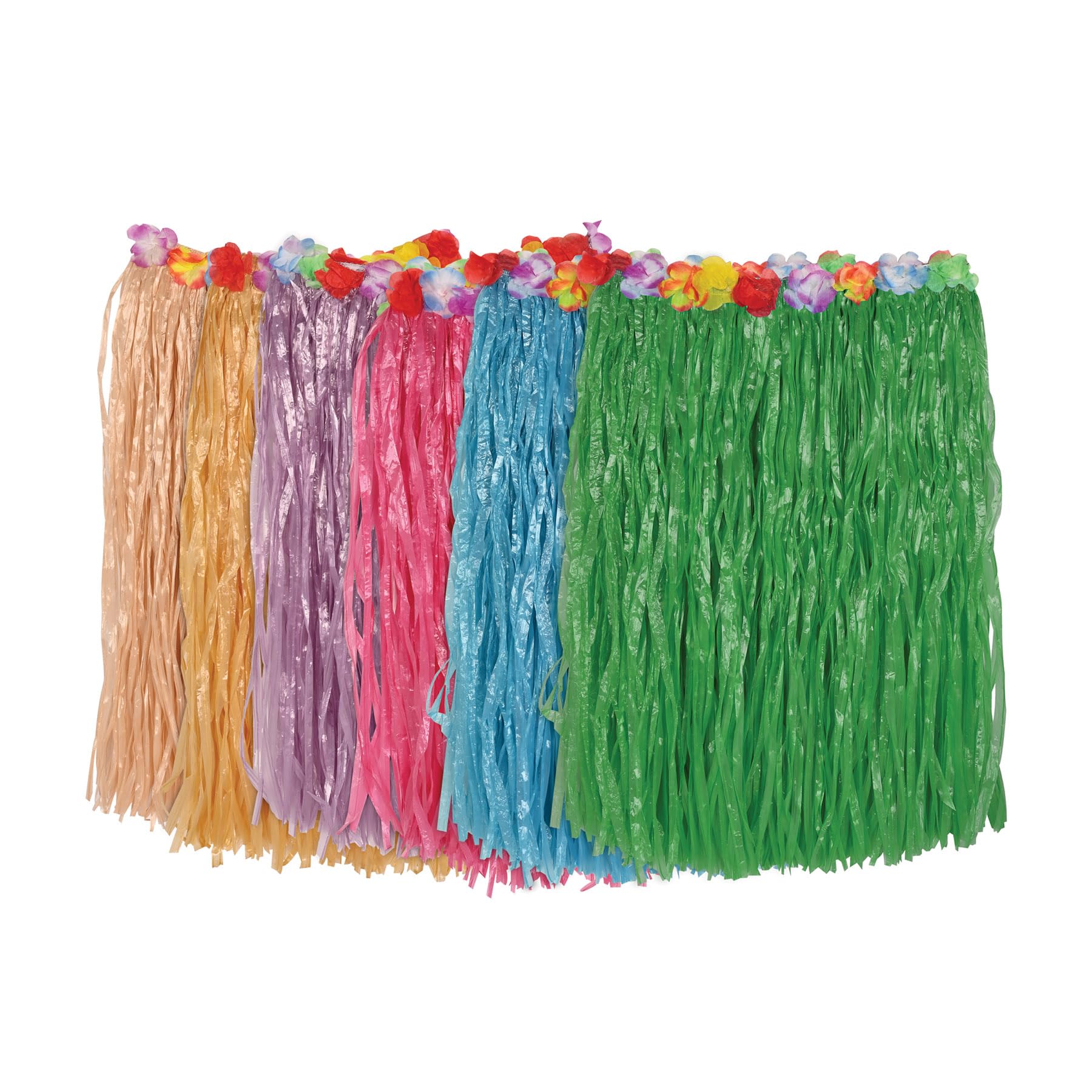 Child Artificial Grass Hula Skirt w/Floral Waistband (asstd colors)(1/Pkg)
