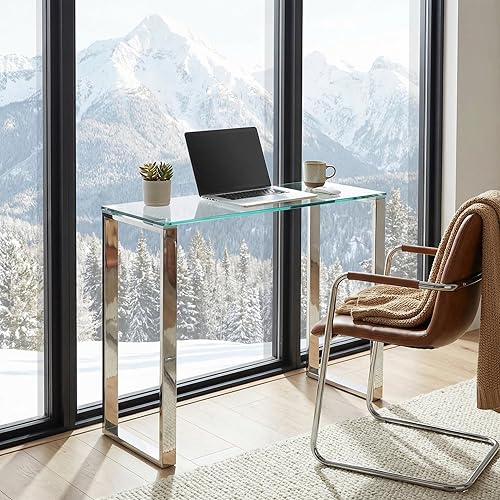 Miniatura 20 de Cortesi Home Remi - Mesa de centro de cristal contemporánea con acabado cromado