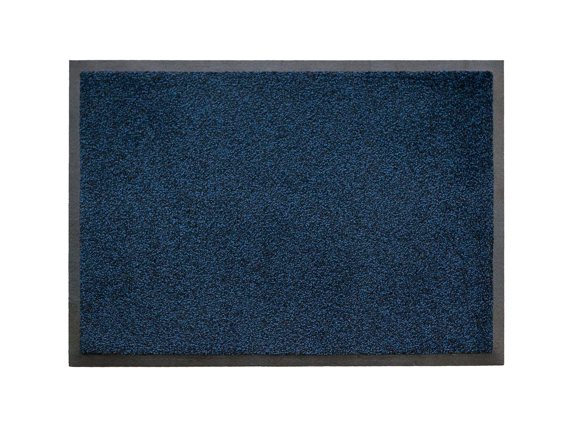 Iron-Horse Washable Commercial-Grade Entrance Mat, Blue and Black 3x5 Industrial Floor Mat with Kleated Back