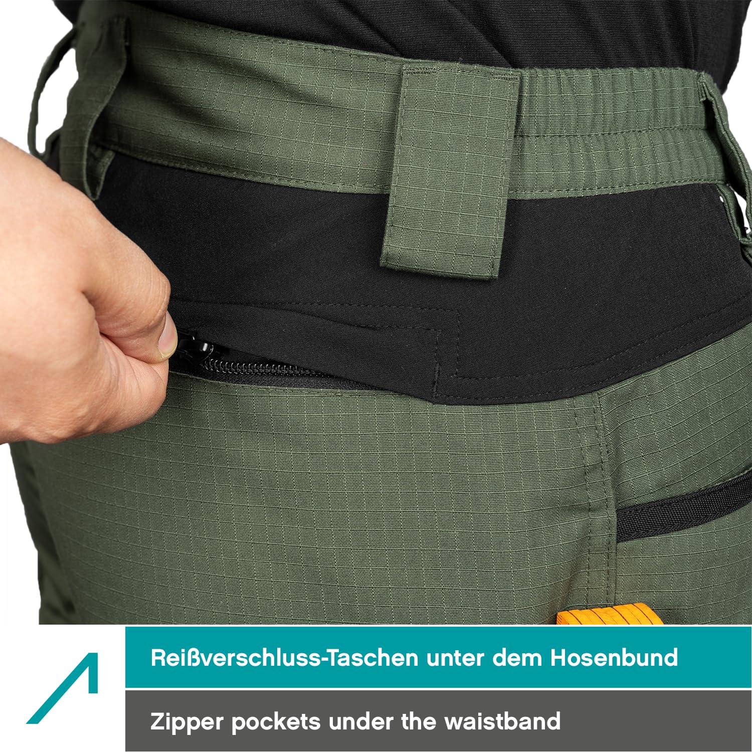 ACE Constructor plus Pantalones de trabajo cortos para hombre - Pantalones de trabajo para hombre con bolsillos cargo y cintura elástica para el verano