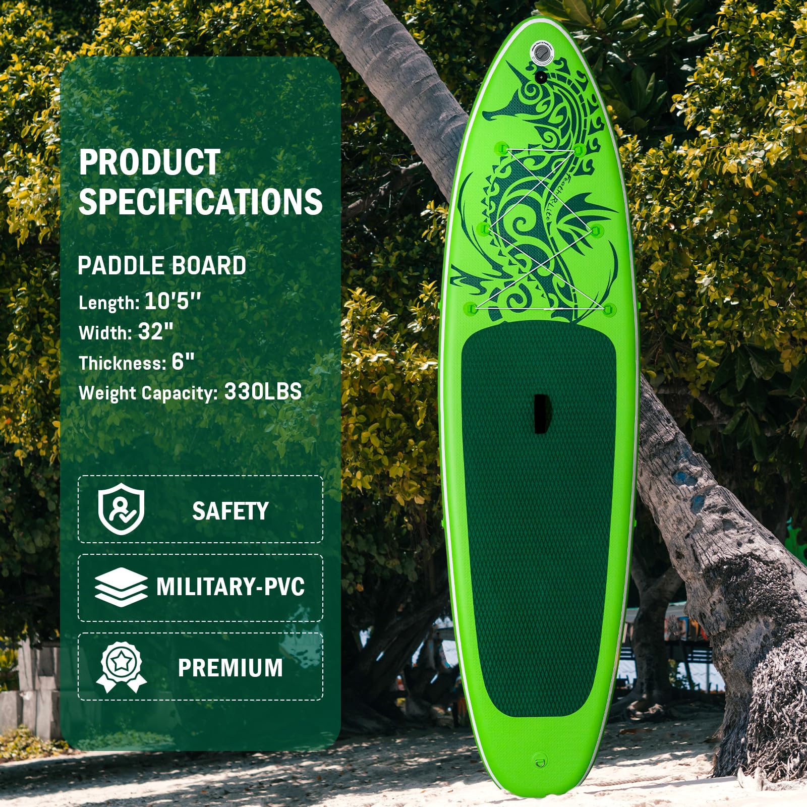 FEATH-R-LITE Tavola da paddle gonfiabile Stand Up Paddleboard per adulti SUP con due diverse configurazioni di accessori