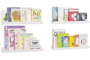 Nursery Bookshelves White: Wall Mounted Floating Shelves for Kids