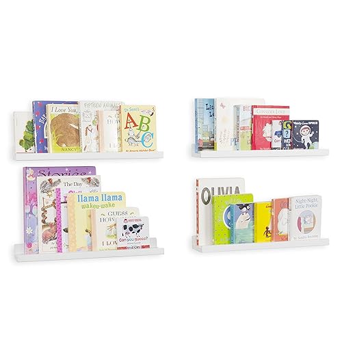 Miniatura 10 de Wallniture Denver Estantes flotantes de 17 pulgadas para pared, estantes flotantes para libros para habitación de niños, estantes de guardería para