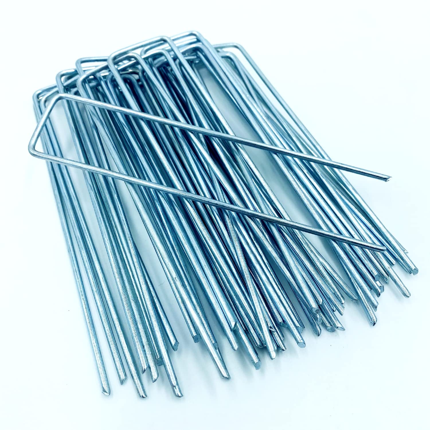 Garden Ground Pegs 15cm / 6" | Galvanised U Pins Membrane Pegs Stakes Netting Staples for Artificial Lawn, Weed Control, Landscape Fabric, Groundsheet