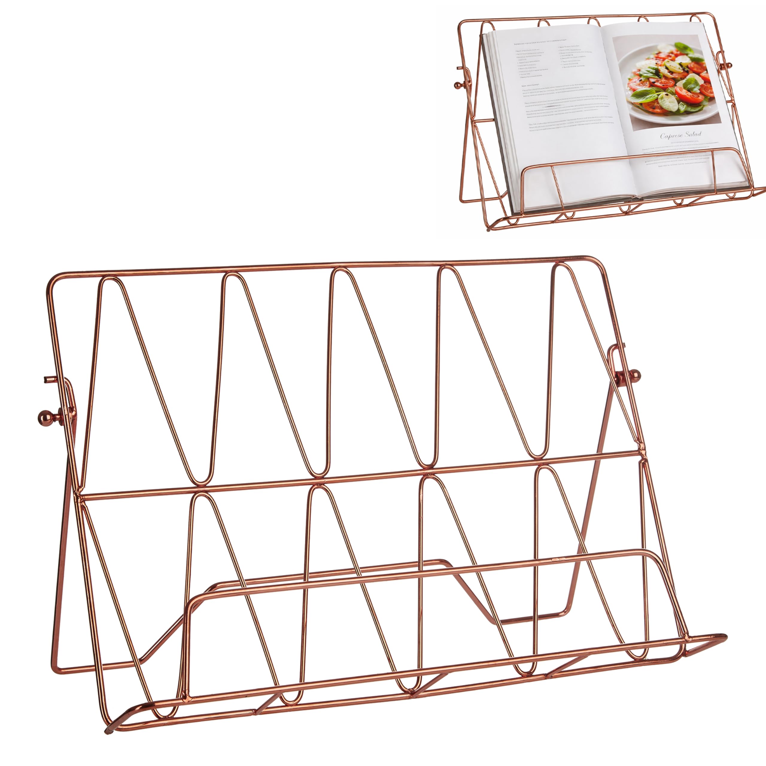 Orsina Contemporary Copper Finish Cookbook StandMinimalist Design Recipe Book StandSleek Cook Book Holder from B&Q