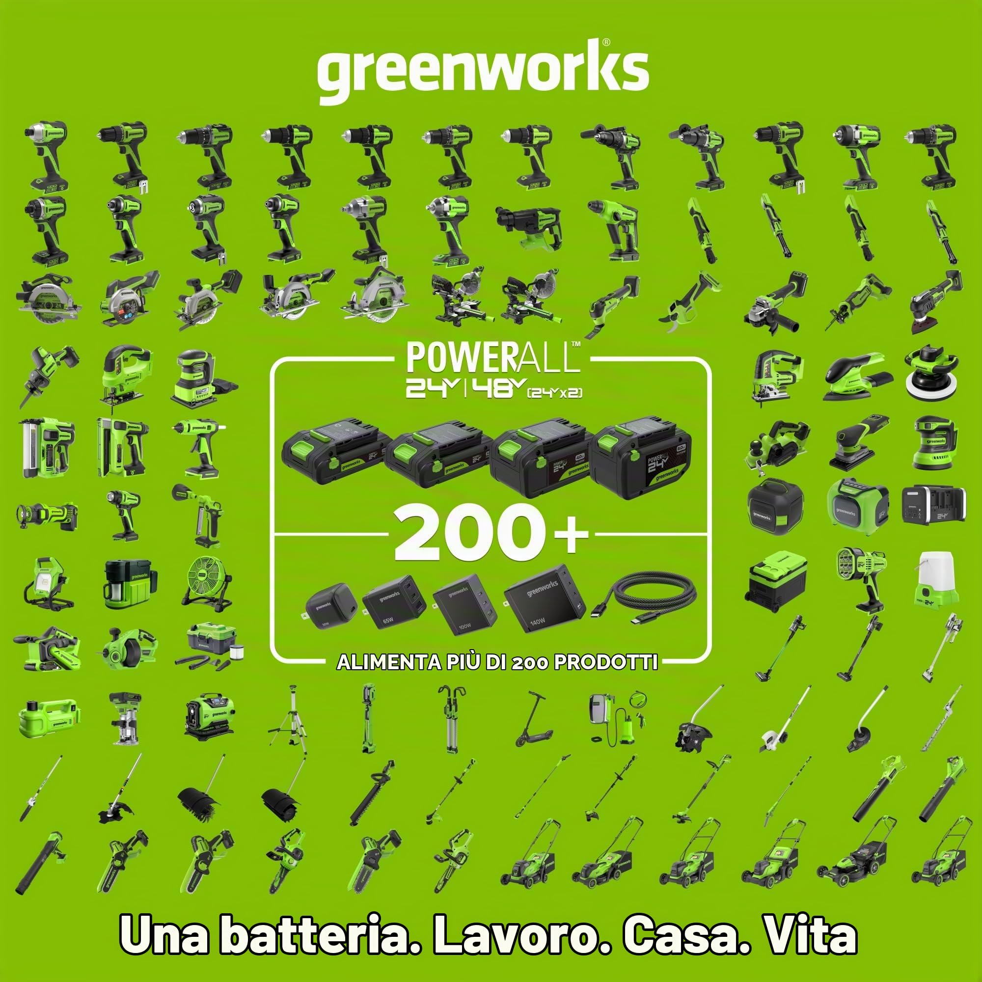 Greenworks 24V Soffiatore per Foglie a Batteria, 209km/h 7,65m³/min Potente da Giardino & Auto, Leggero & Compatto, Velocità Variabile con Blocco, Senza Batteria BLH22SA1