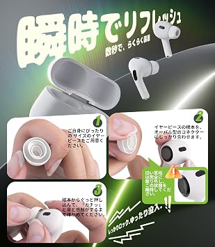 4 PairsEar Tips for AirPods Pro 1st/2nd Gen Size S 4 Pairs with Noise Reduction Hole, Non-slip Soft Silicone Replacement Ear Tips for Airpods Pro with Japanese Instructions