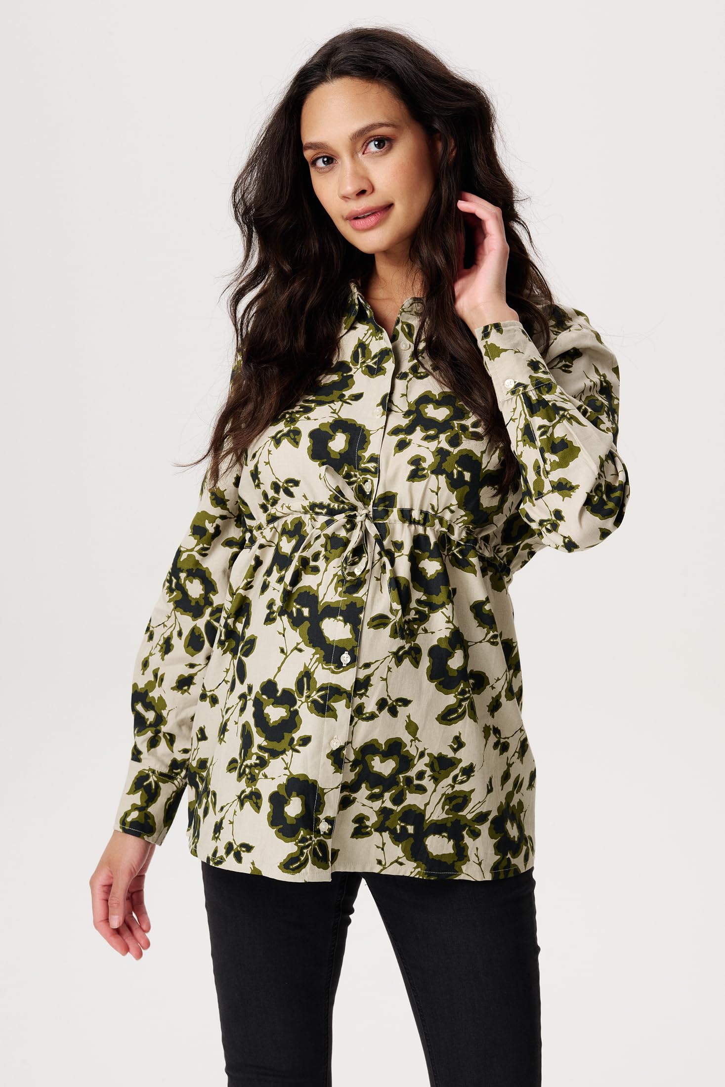 Perho Nursing Blouse-Maniche Lunghe Camicia da Donna