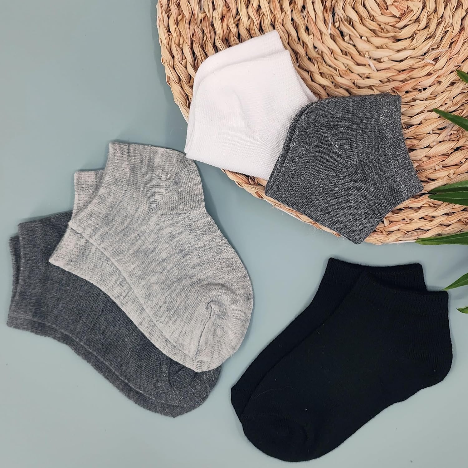 Duufin 12 Pairs Kids Socks Boys Girls Unisex Athletic Low Cut Half Cushion Ankle Socks for Kids 2-15 Years Old - Image 3