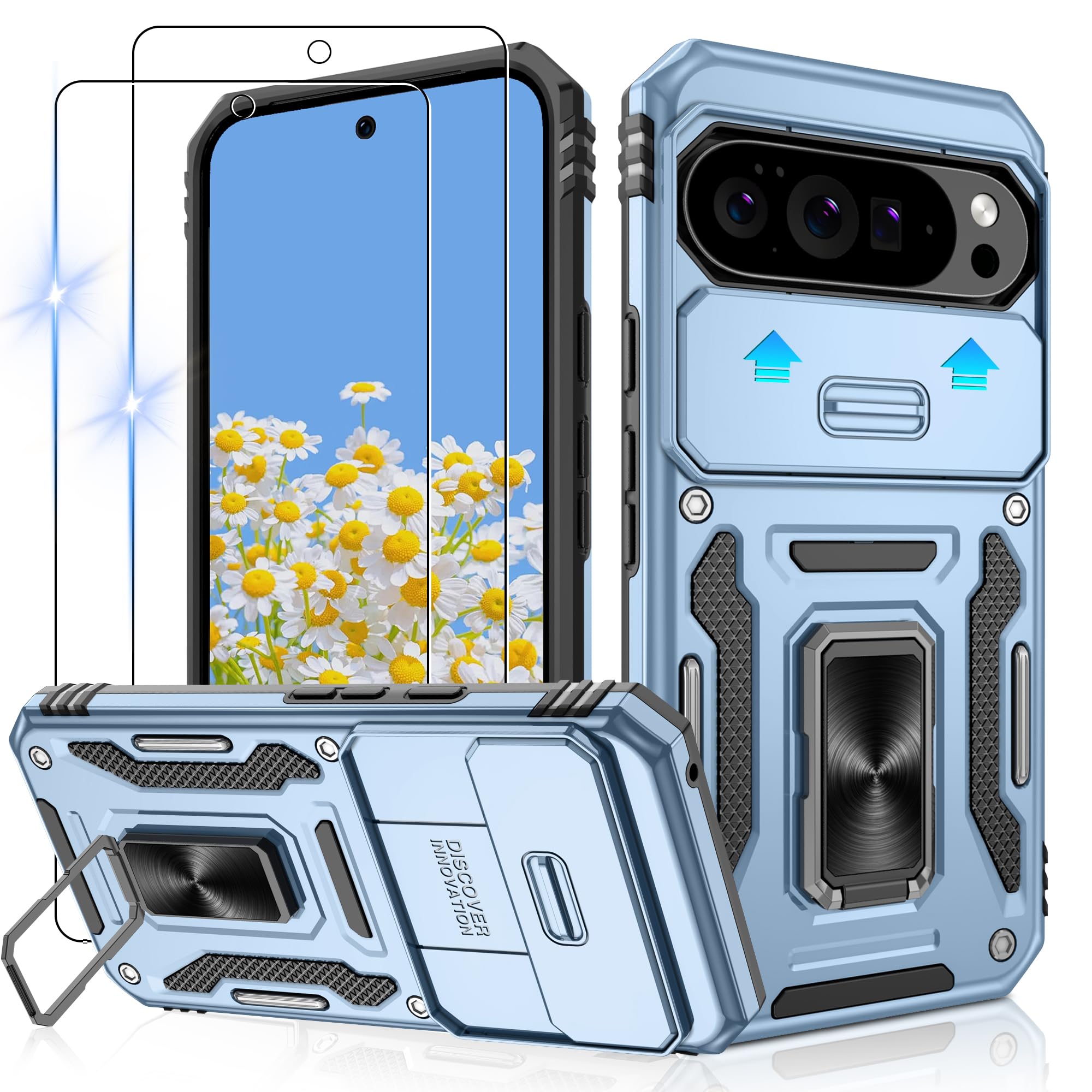 Coque antichoc Google Pixel 10 Pro XL de qualité militaire bleu clair - 8