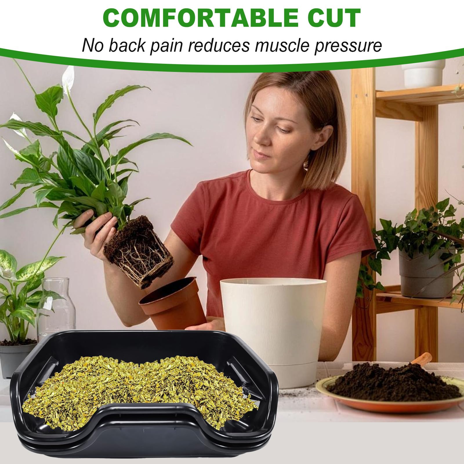Premium Trim Bin Set mit 150 Mikron Pollensieb,Ergonomische Trimmschale & Trim Tray inkl,2 Scheren,Lupe & Bürste,Trimming Tray für Pollen and Herbs,Trimm Schale,Trimmschale mit Trimmscheren und Netz