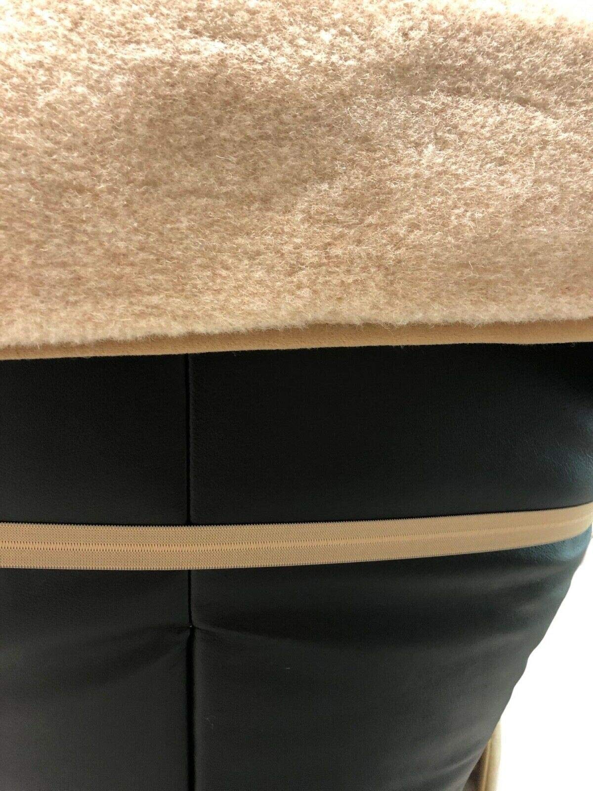 Coprisedia Relax In Lana Merino E Cashmere Antracite/nero, Antiscivolo Con Tasche Laterali, 50x200 Cm