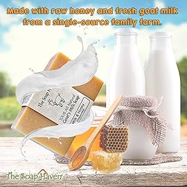4 Goat Milk Soap Bars with Honey - Handmade in USA. All Natural Soap, Unscented, Fragrance Free, Fresh Goats Milk. Wonderful for Sensitive Skin and Babies. SLS, Paraben, GMO-Free