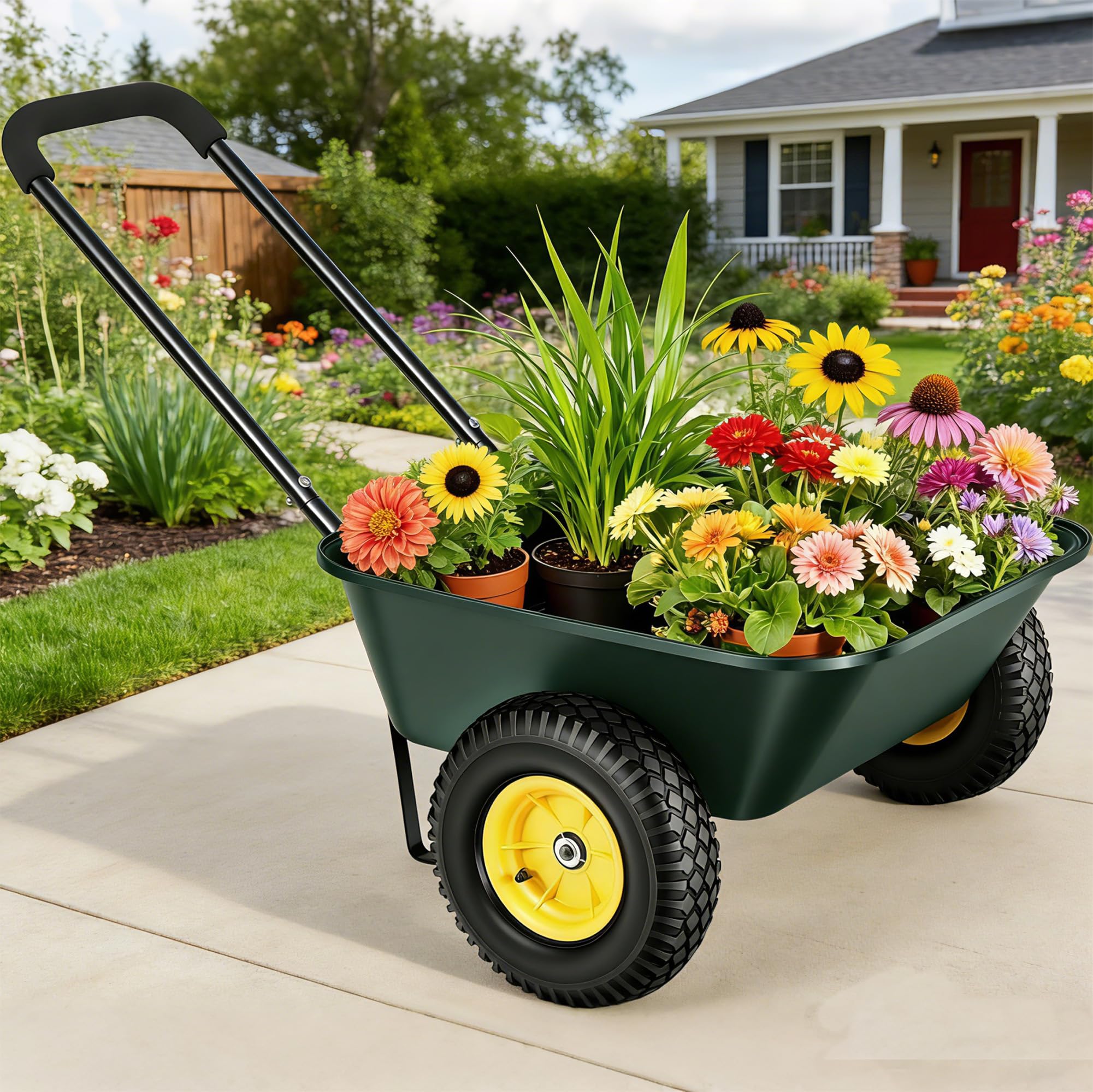 Autodaya Dual-Wheel Garden Cart