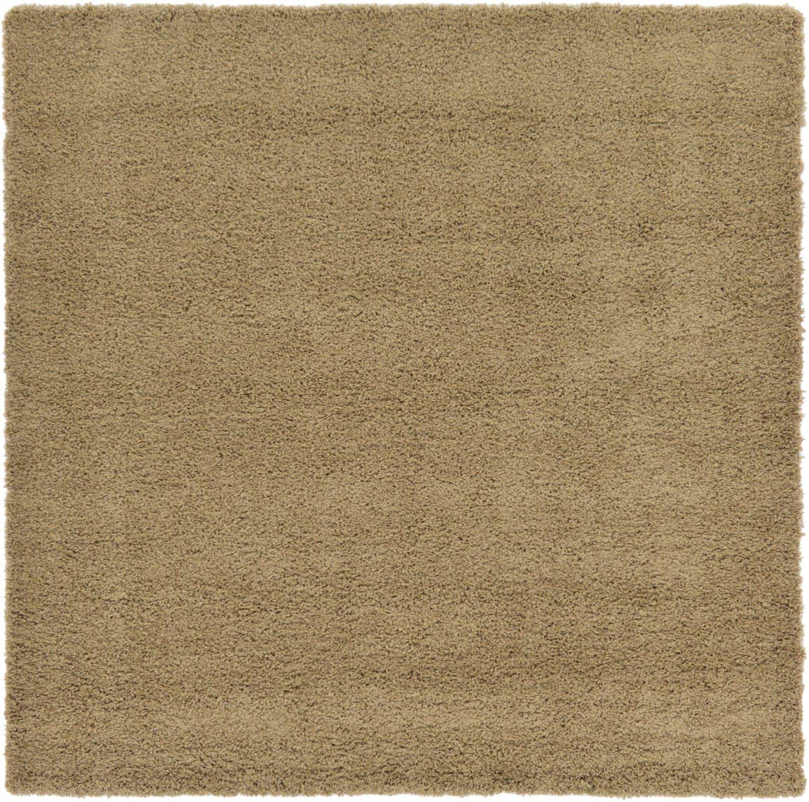 Unique Loom Solid Shag Collection Area Rug (7' 10" Square, Sandy Brown)
