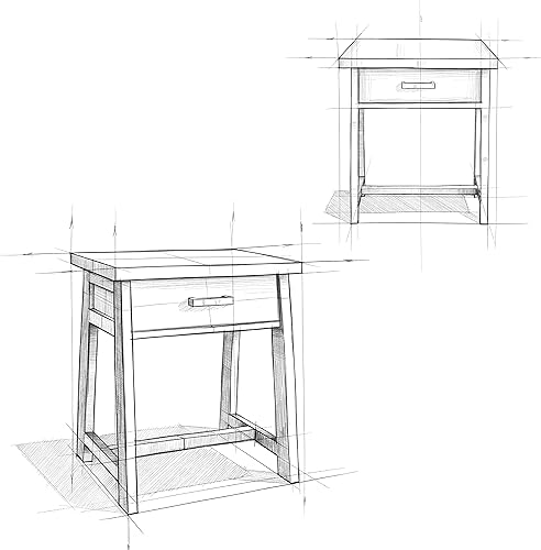 Miniatura 16 de SIMPLIHOME Sawhorse - Mesita de noche de madera maciza de 24 pulgadas de ancho, moderna, industrial, color gris envejecido, para sala de estar y