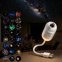 2027 New Hd Smart Dynamic 5d Holographic Night Light Projector, Plug and Play HD Star Projector, USB Starry Night Projector, Portable Mini Room Projectors White24 Pcs Film