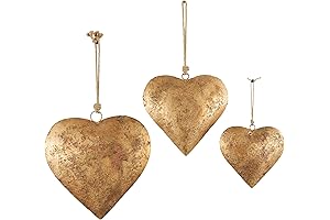 Deco 79 Rustic Metal Heart Shaped Bells