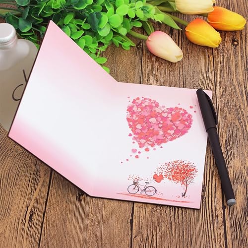 Miniatura 3 de Creawoo Tarjeta de felicitación de amor hecha a mano de madera de nogal con caja de regalo única, el mejor día de San Valentín, aniversario,