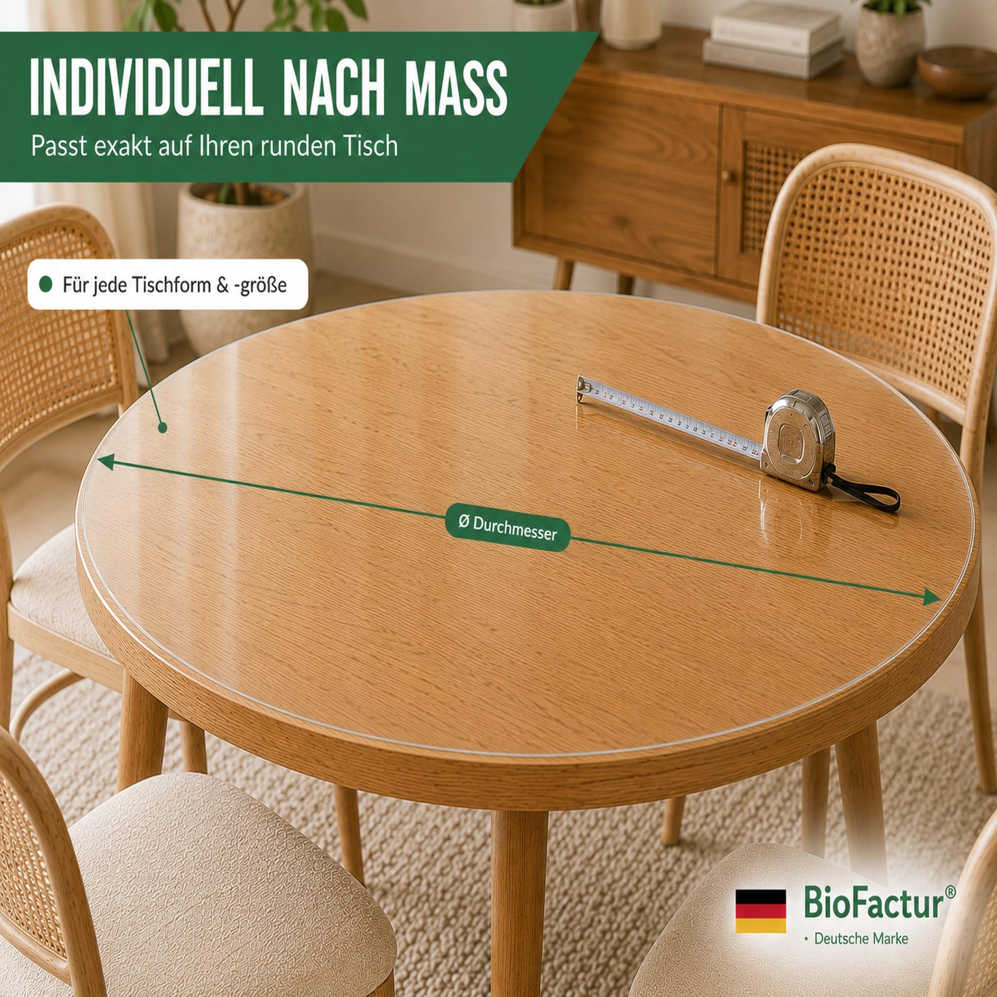 Runde Tischfolie Transparent nach Maß