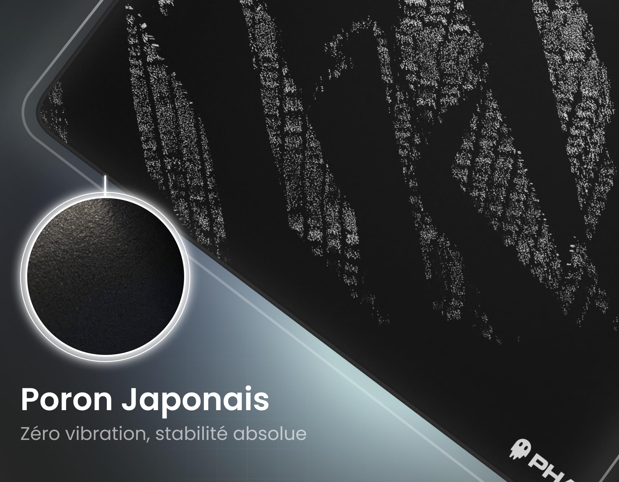 Phantum Quasar - Tapis de Souris Gaming 490x420 mm - Surface en Cloth Haute Performance - Base PORON Japonais Antidérapante - Glisse Rapide (Speed) & Contrôle Précis (Dark)
