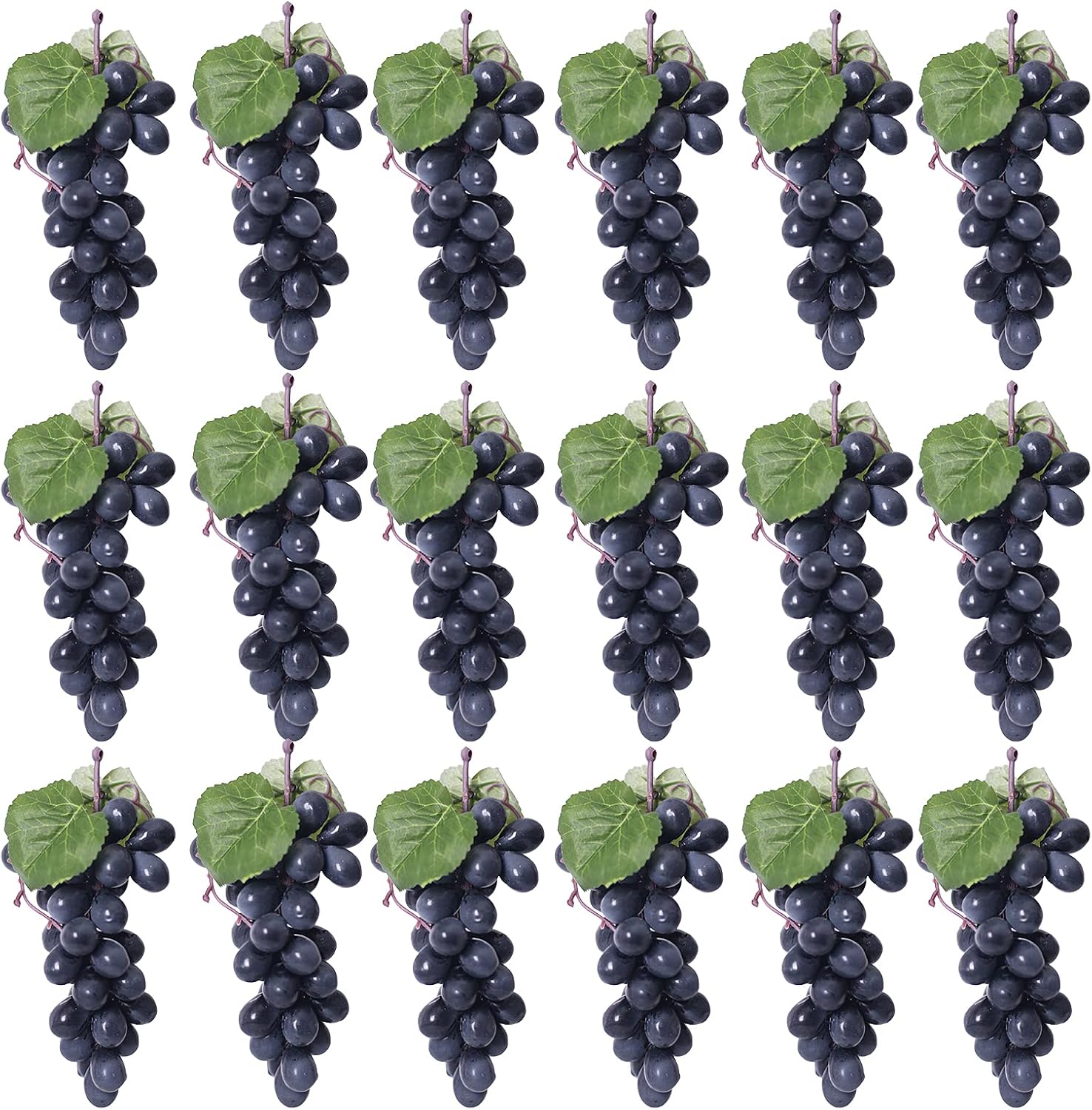 Fake Grapes Artificial Fruit Mini Grapes Clusters for Home House Kitchen Party Wedding Decor (15, Purple)
