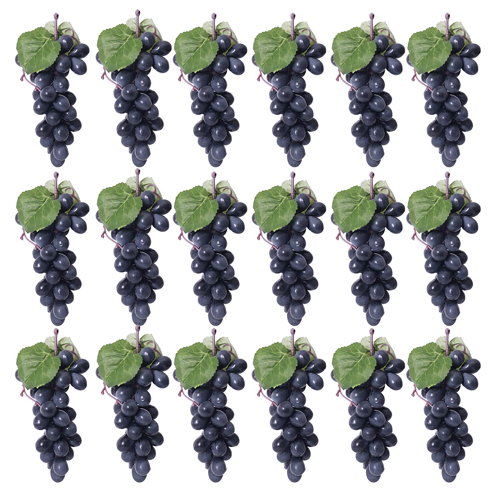 15 Bunches Fake Grapes Rubber Grape Bundles Fake Fruits for Home House Kitchen Party Wedding Photography Decor - Black