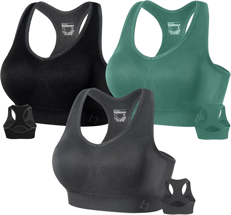 FITTIN Racerback Sports Bras for Women - Padded...
