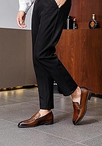 Amazon | [Luzean] メンズ ローファー 本革 ビジネスシューズ