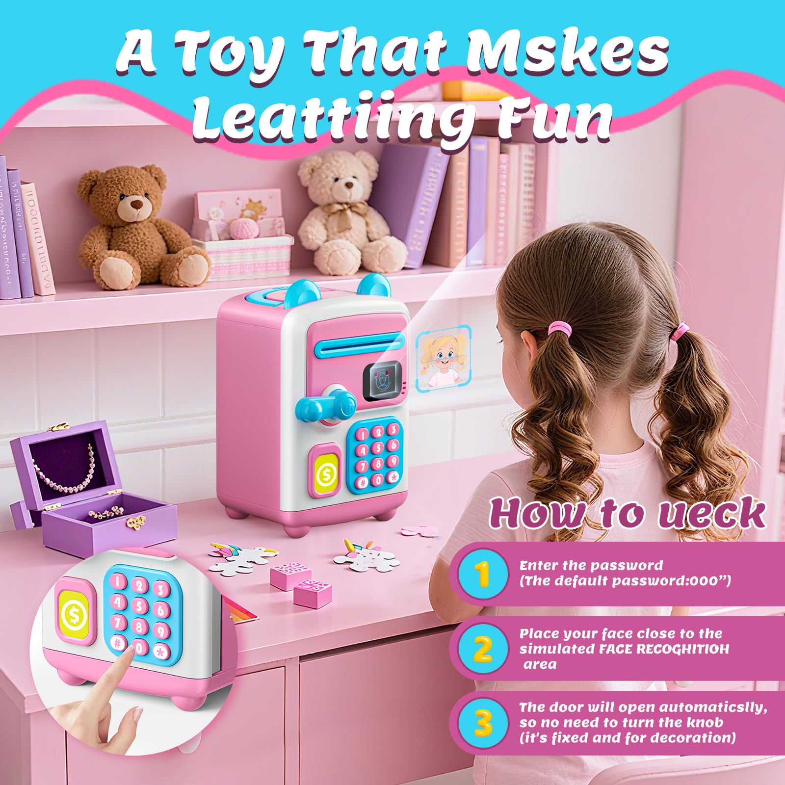 Amazon.com: 【Upgraded】 Piggy Bank, Face ID Password Unlocking