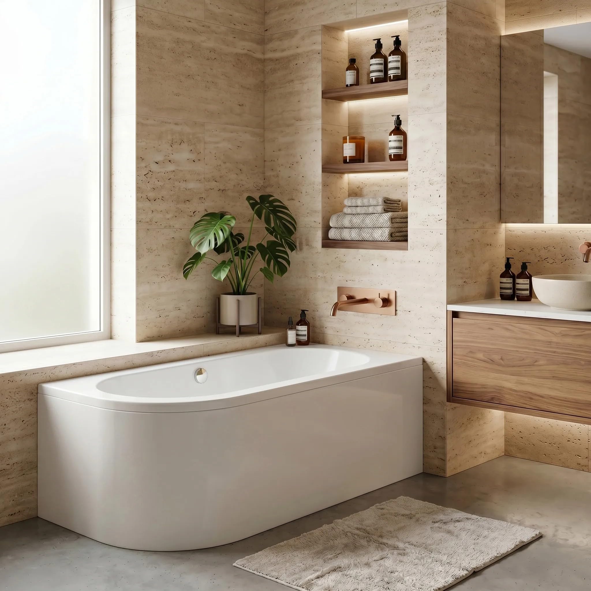 Rea - Bañera Orion Derecha - Acrílico - Blanco - 169,5x75x56 cm