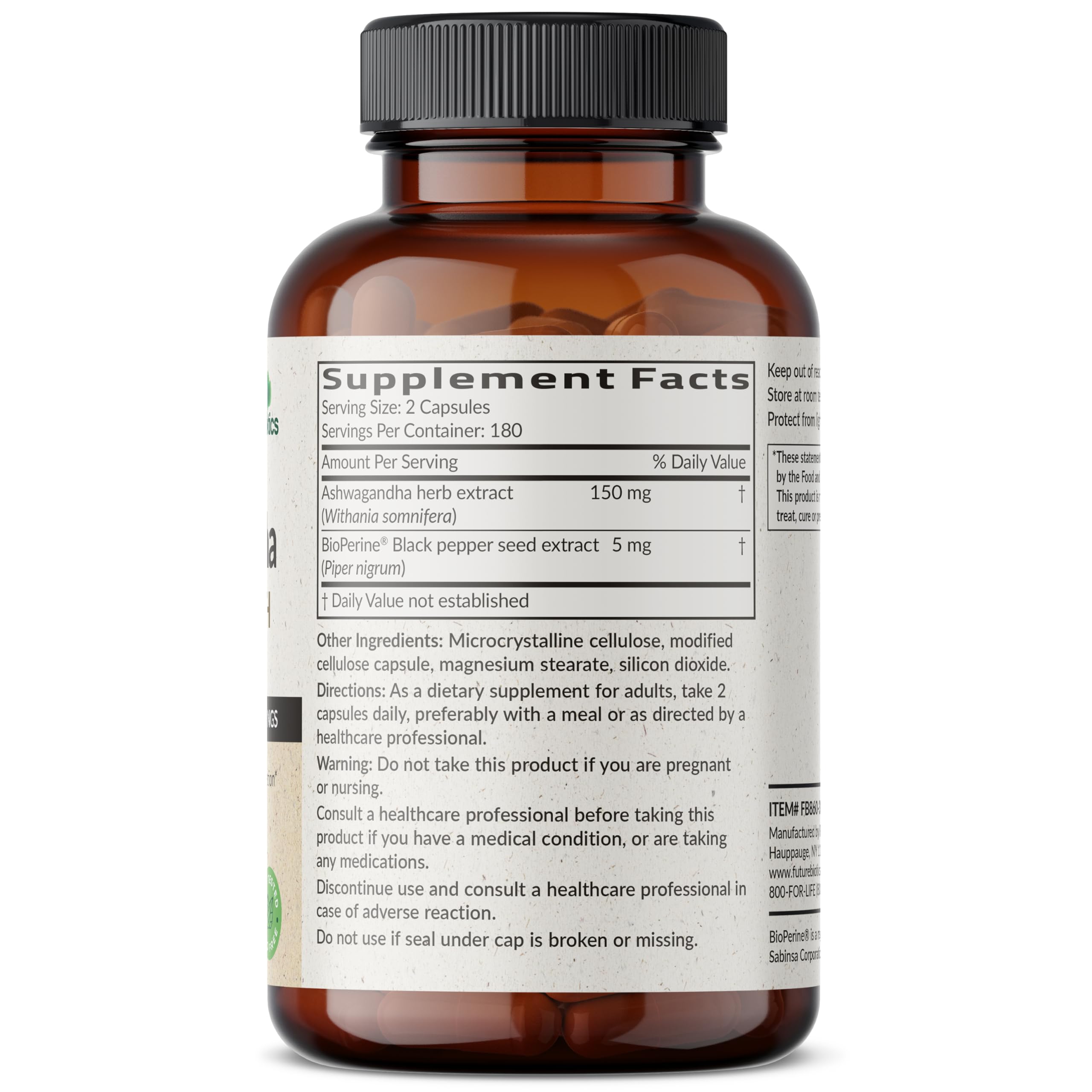 Futurebiotics Ashwagandha Extra Strength Stress & Mood Support 360 Capsules — Amazon image 2