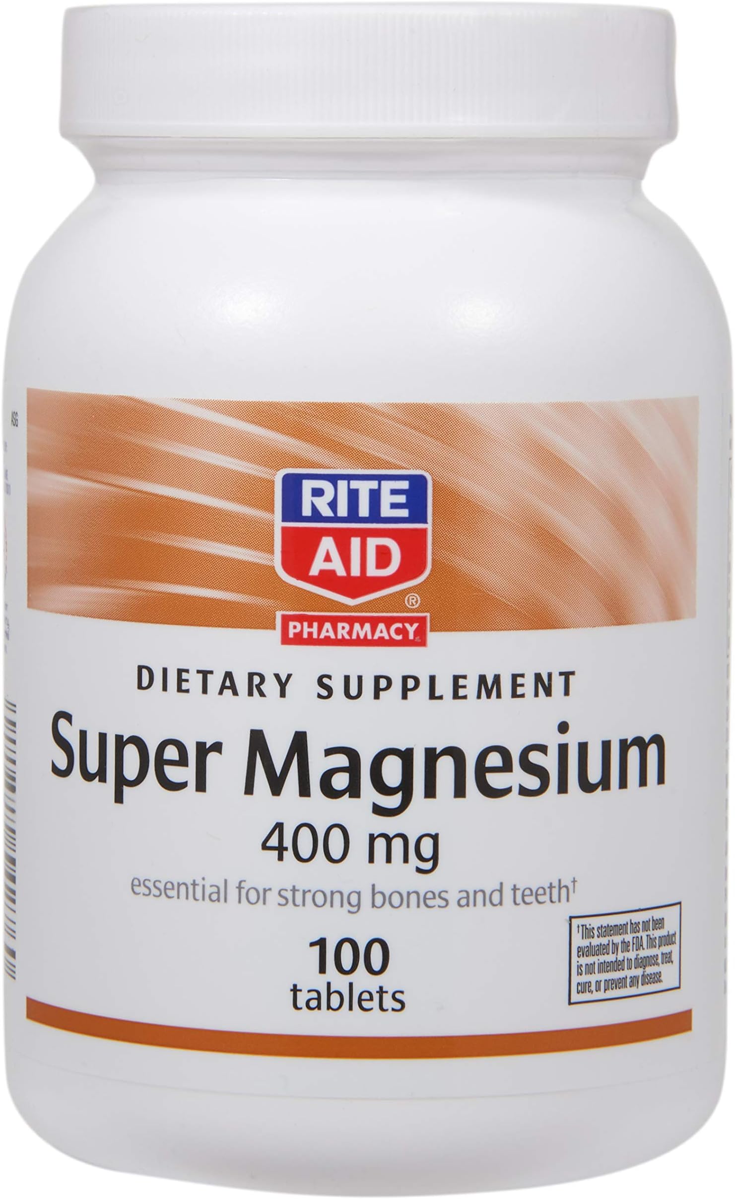 Rite Aid Super Magnesium Supplement, 400 mg - 100 Tablets | Bone and Heart Health Supplement