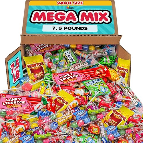 Bulk Candy Assortment - 7.5 Pounds - Candy Variety Pack - Candies Individually Wrapped