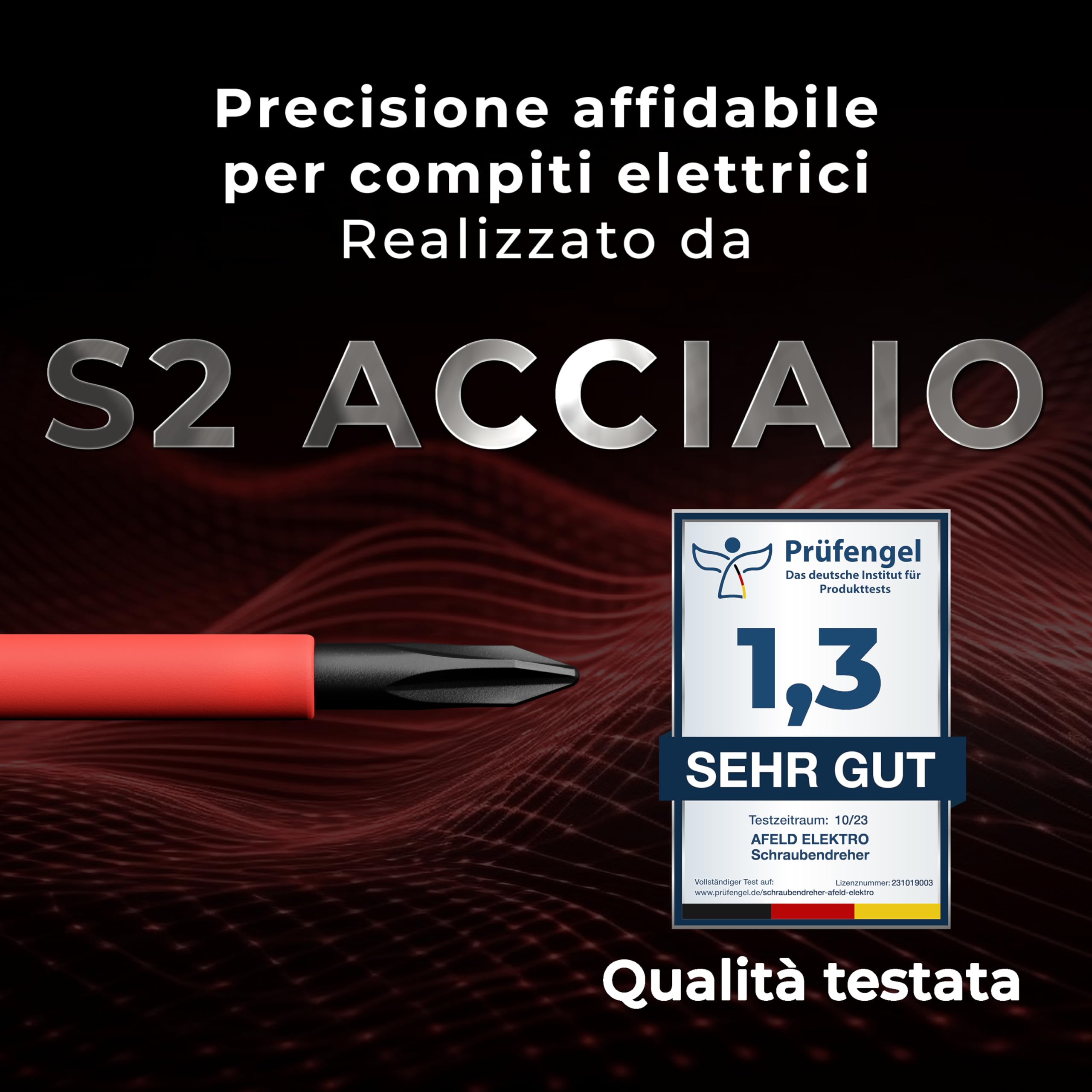 Set Cacciaviti Elettricista VDE Isolati 1000V – 6 Pezzi Magnetici – 3 Piatto + 3 Croce – Acciaio S2 Professionale – Cacciaviti Isolati per Lavori Elettrici di Precisione