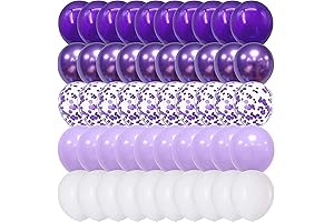 Paquete de 60 globos púrpura / Pack de 60 globos morados para decoración de fiestas