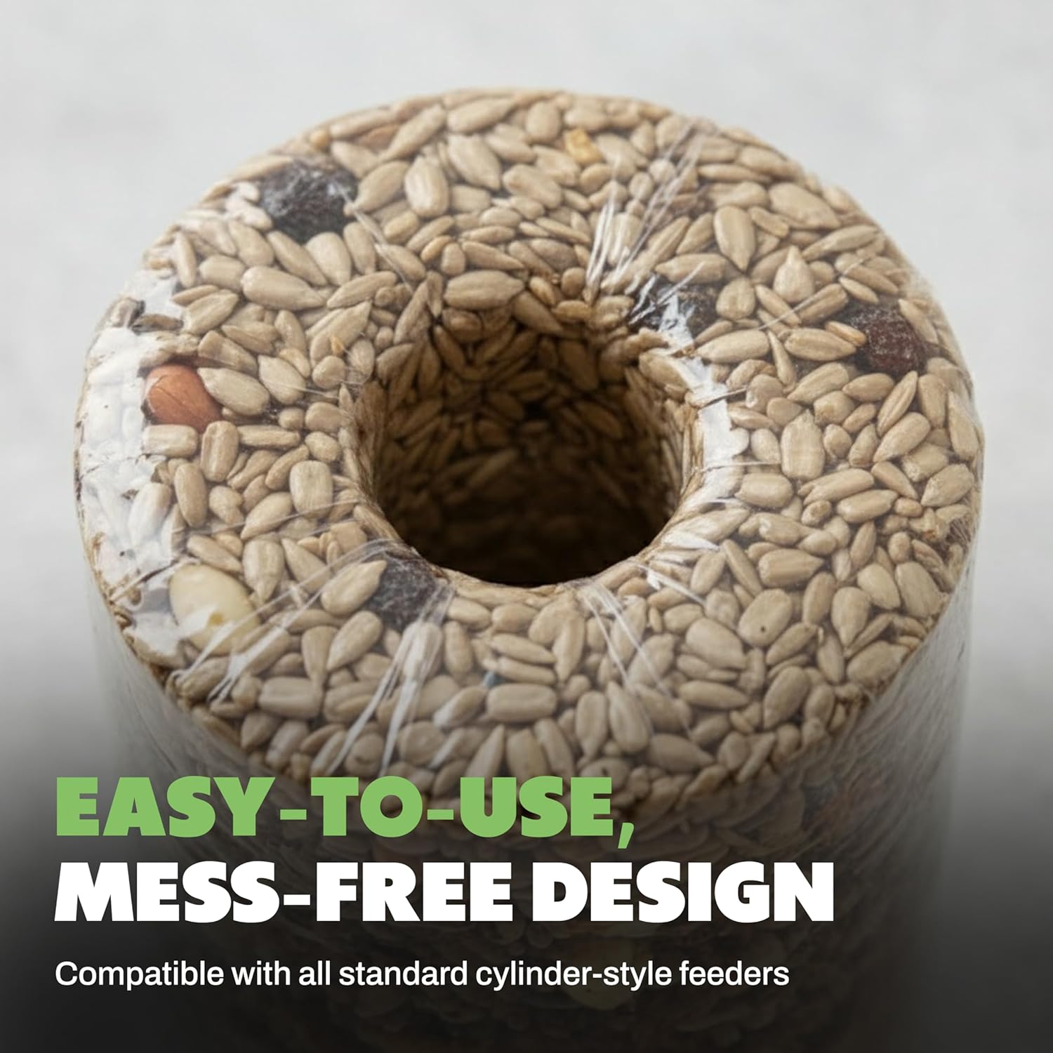 JCs Wildlife No Mess, No Waste Fruit Blend Premium Bird Seed Small Cylinder, Bird Food for Attracting Various Species, Ideal for Backyards, Easy-to-Use, Mess-Free Design, 2 lb, Pack of 1