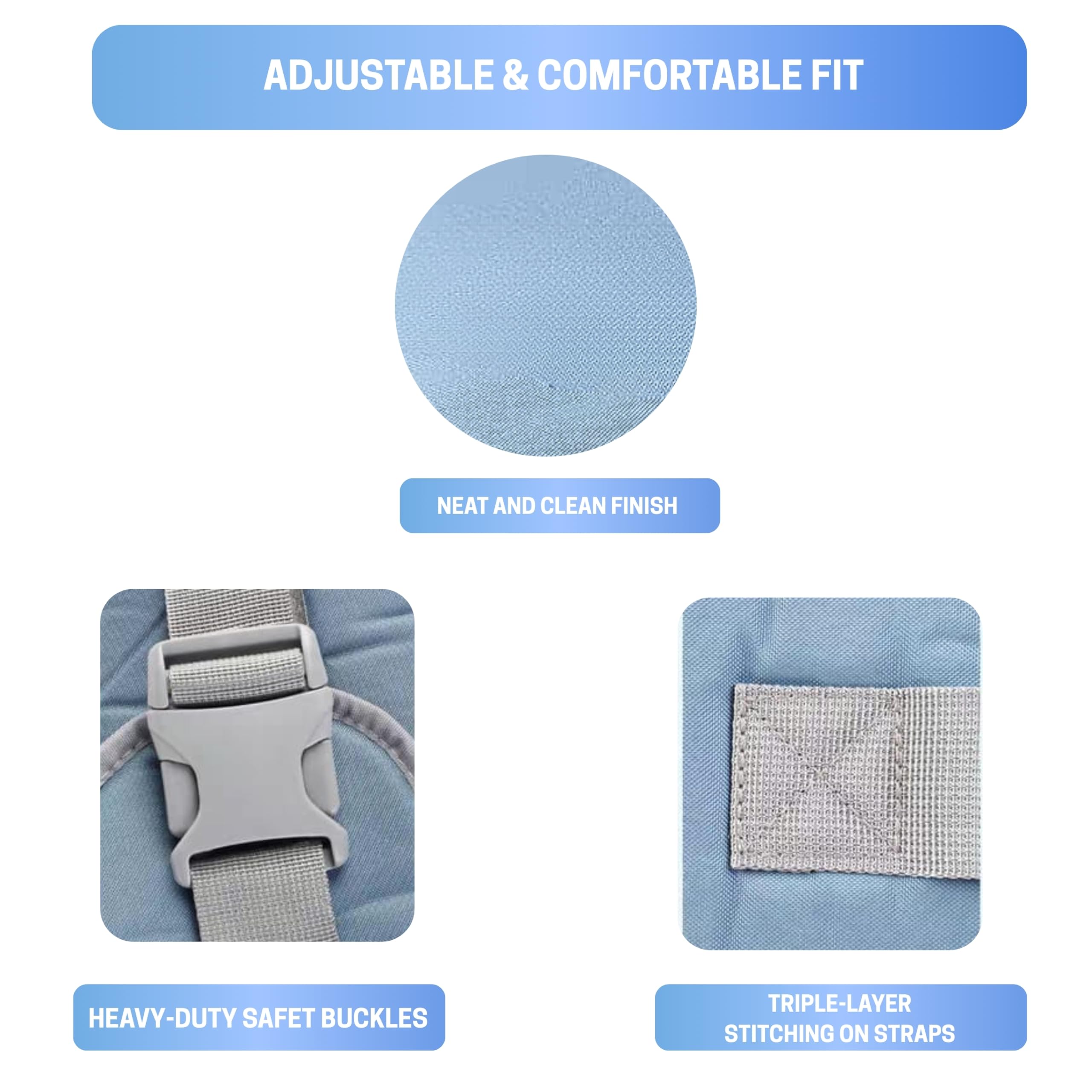 OBABY Carrier Hip Seat Adjustable/Comfortable/Lightweight/Soft/Lumbar Support Stylish Cotton with 5 Carry Positions, Travel and Daily use, New-Born to Toddler Carrier (0 to 36 Months) - Image 5 thumbnail