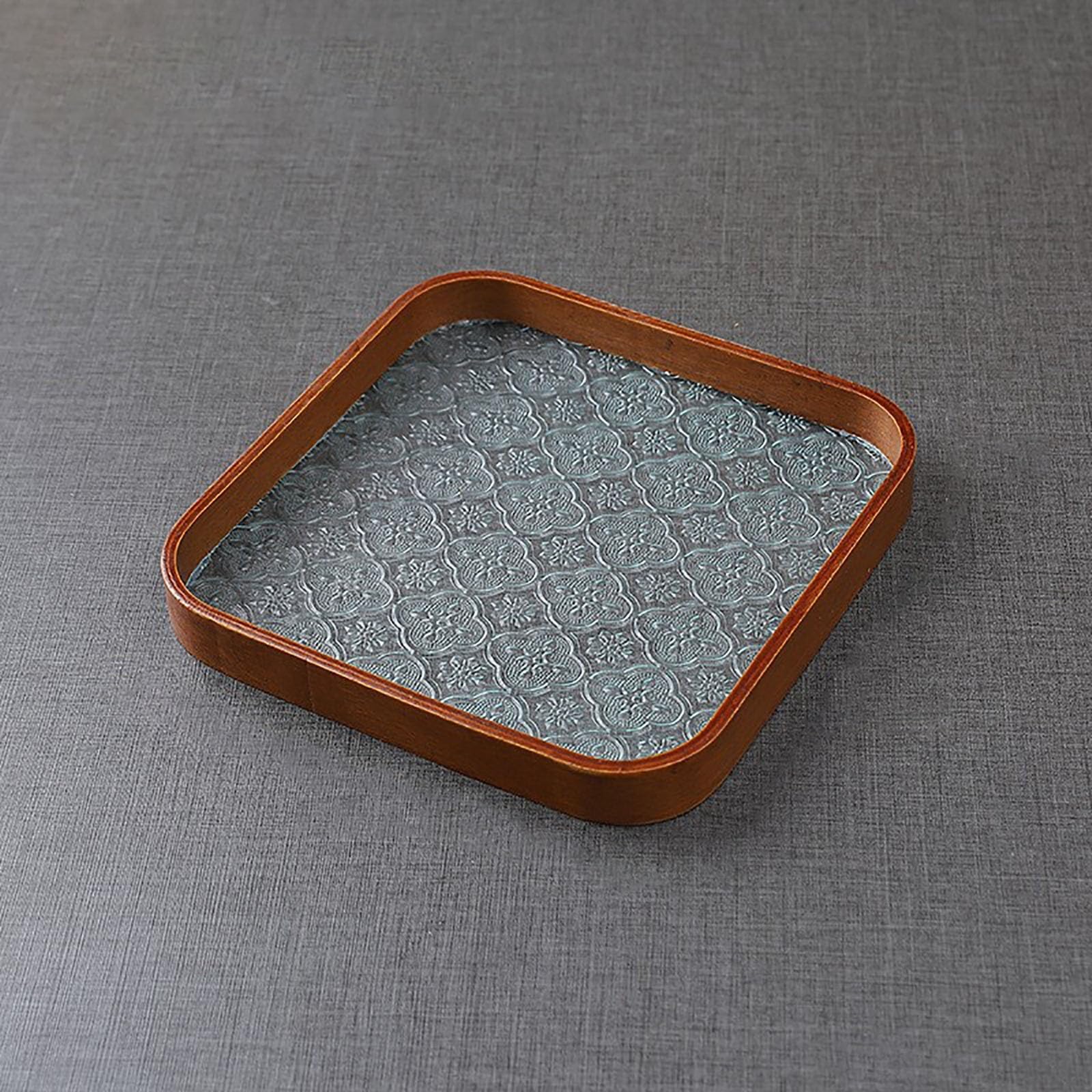 Adfltfc A Glass Tray Portable Multiuse Serving Dishes Jewelry Organizer Tray Bread Storage Tray Decorative Tray For Breakfast Dining Room(A)