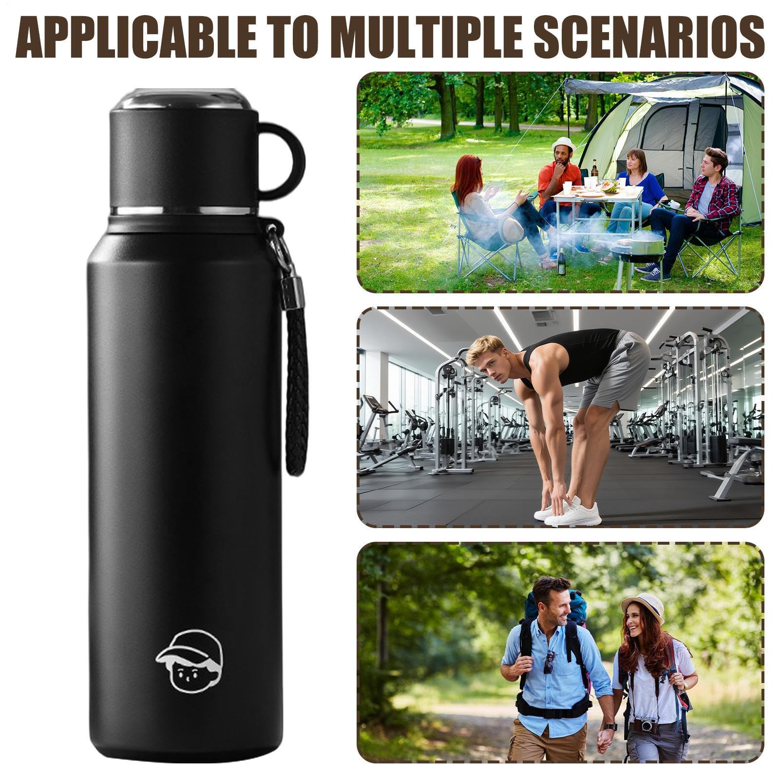 Thermosflasche für Heißgetränke 1000ml Auslaufsicherer Reisebecher mit