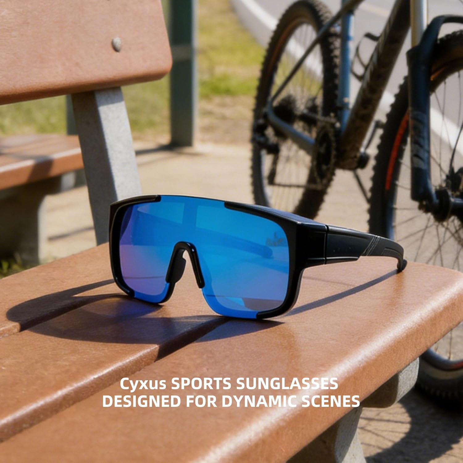 Cyxus Polarized Fit Over Glasses Sunglasses, Wrap-Around UV400 Protection Sport Sunglasses for Men Women P1346