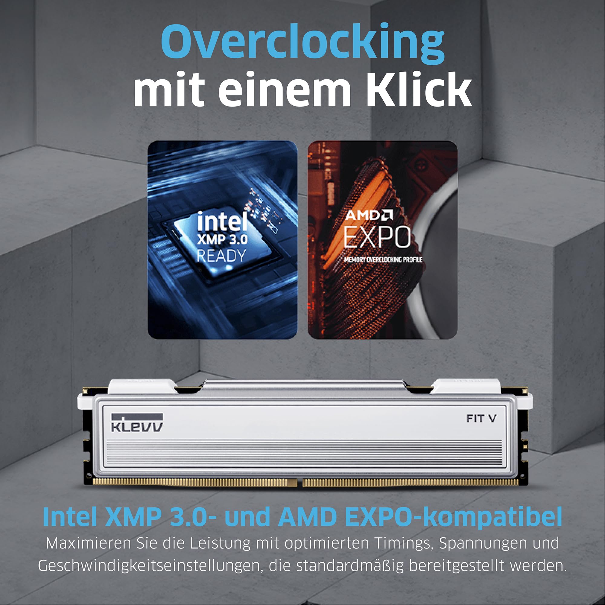 Klevv FIT VB (2XB) DDR5 Gaming RAM 6000MT/s PC5-48000 Ungepuffert Non-ECC 1 32G – Bild 4