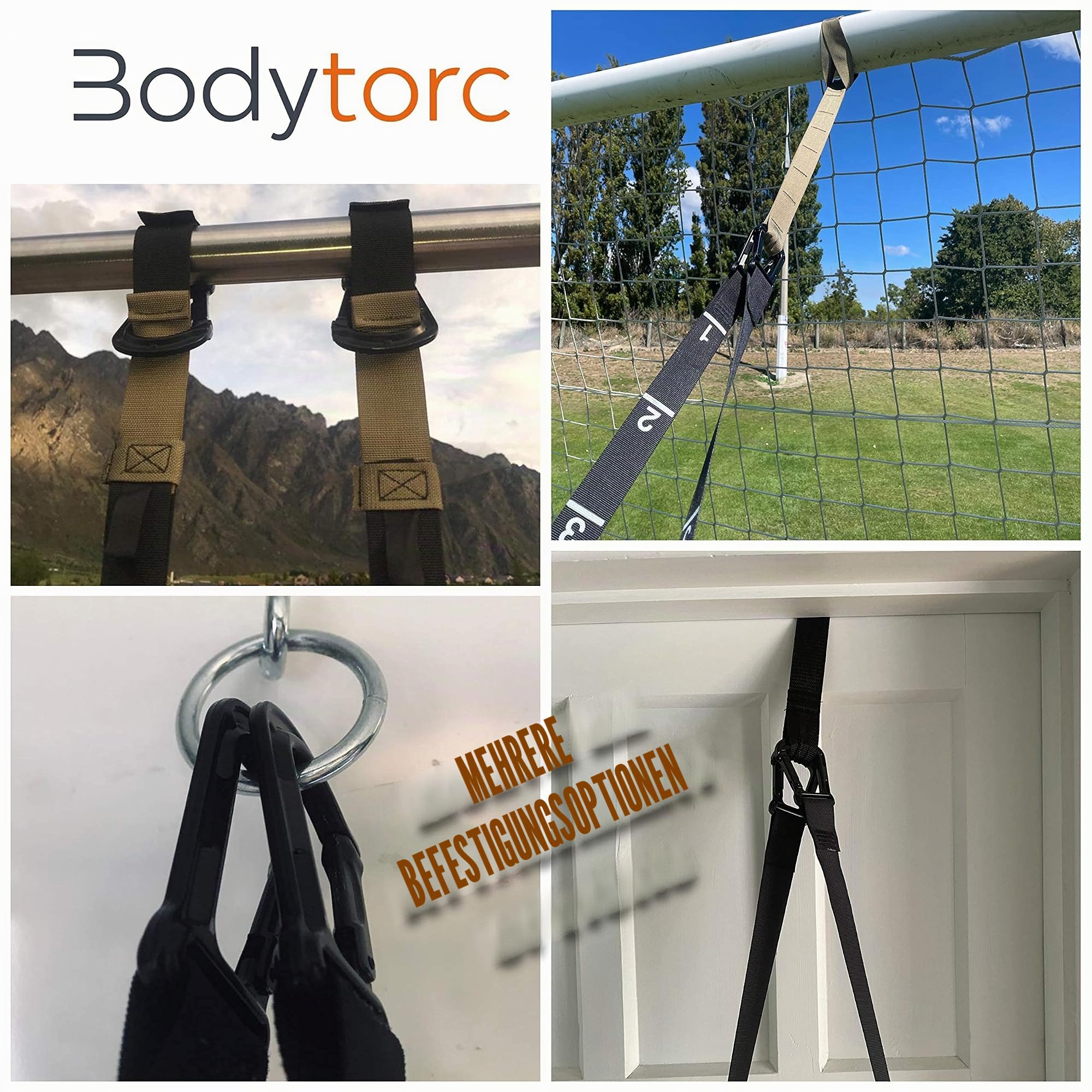 Suspension Trainer, Bodyweight Training Straps for Full Body Workouts at Home, Includes Door Anker, Extension Arms and Advanced Foot Straps