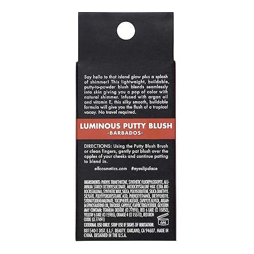 Miniatura 4 de e.l.f. Rubor de masilla luminoso, masilla a polvo, rubor construible con un sutil acabado brillante, altamente pigmentado y cremoso, vegano y libre